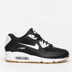 Women’s Nike Air Max 90 - Black and White w/ Gum Sole